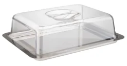 APS Serviertablett Mit Haube /// /// 25 X 19 Cm, H: 7 Cm /// 18/0 Edelstahl /// 67