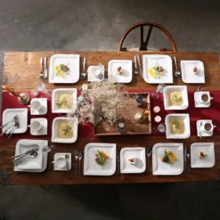 MALACASA, Serie Joesfa, 30 Tlg. Cremeweiß Porzellan Geschirrset Kombiservice Tafelservice Im Eleganten Design Mit Je 6 Tassen, 6 Untertassen, 6 Dessertteller, 6 Suppenteller Und 6 Speiseteller -Küchenwaren Geschäft c4589c0ae6e588c011453aa121f4e6d1