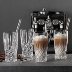 Nachtmann Latte Macchiato Set/4 + 4 Glastrinkhalme 7604/8tlg. Noblesse 104671 -Küchenwaren Geschäft c4ffe78611215c19557876463ad56aa6