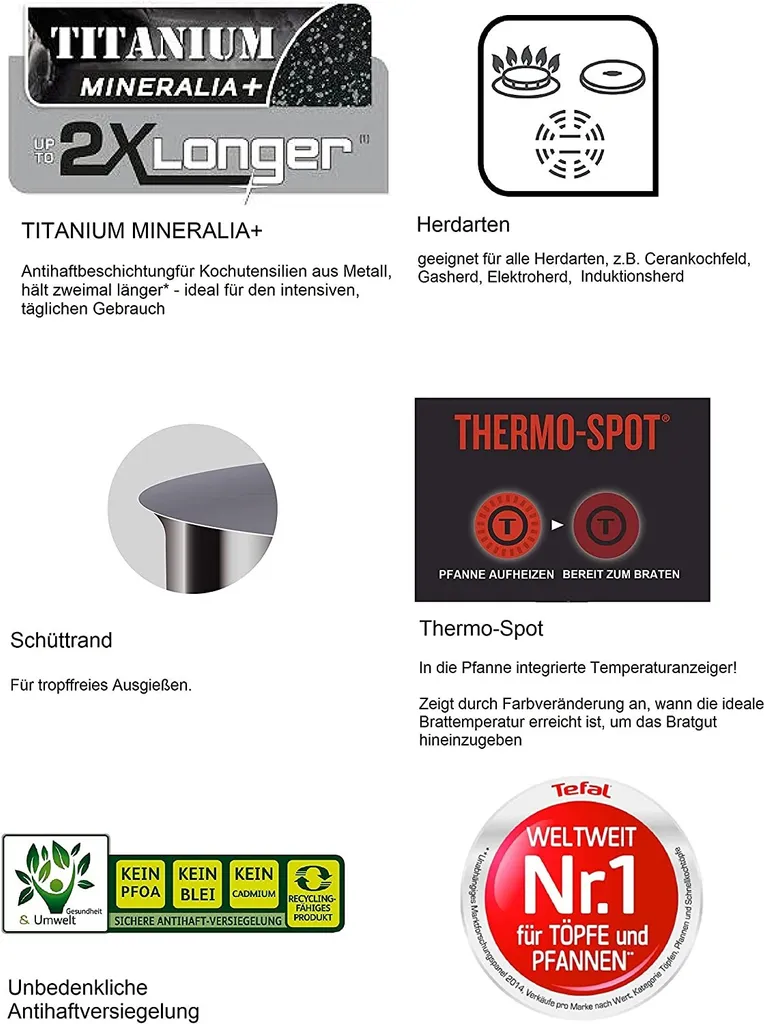 Tefal G13411 Cook Healthy Pfannenset Induktion 6 Tlg, Hohe Wokpfanne Mit Deckel 28cm, Pfanne 30 Cm + 24cm, Alle Herdarten, Spülmaschinenfest, Antihaft-beschichtet, Wok & Bratpfanne Set 6 Tefal G13411 Cook Healthy Pfannenset Induktion 6 Tlg, Hohe Wokpfanne Mit Deckel 28cm, Pfanne 30 Cm + 24cm, Alle Herdarten, Spülmaschinenfest, Antihaft-beschichtet, Wok & Bratpfanne Set – Bild 4