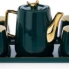 HowHomely Kaffeeservice Keramik 4 Personen - Teeservice 10-tlg. - Grün-Gold 2 HowHomely Kaffeeservice Keramik 4 Personen - Teeservice 10-tlg. - Grün-Gold -Küchenwaren Geschäft c5dbde8a95b741170ce126a29faa937e