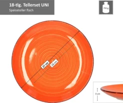 Service 18tlg. Tellerset Uni Bunt, Für 6 Personen In Unterschiedlichen Farben -Küchenwaren Geschäft cc057551f375e471b3c394e98e3c999a