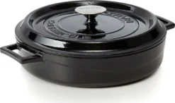 LAVA Kochtopf Mit Deckel Aus Emailliertem Gusseisen Schwarz Mit 3,5 Liter
