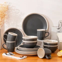Tafelservice, Vancasso SEESAMI 16-teiliges Kombiservice Aus Steinzeug, Geschirrset Im Modernen Aussehen Für 4 Personen -Küchenwaren Geschäft cfab4e3eef1a71988f7e91011bbd7938