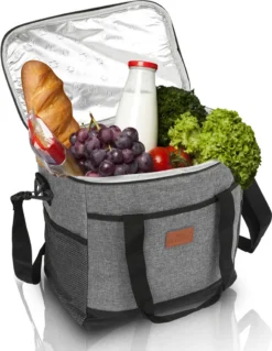 Lospitch 25L Kühltasche Faltbar Kühlkorb Kühlbox Isoliertasche Thermotasche Picknicktasche Für Lebensmitteltransport, Grau -Küchenwaren Geschäft d2ef7b9c6321a57f0b7cd2421e913945