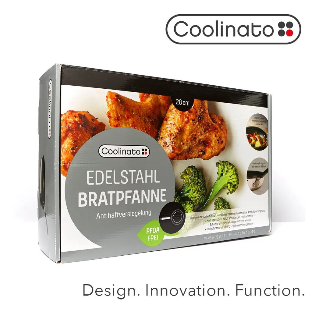 COOLINATO Bratpfanne 28cm Aus Edelstahl – Beschichtet 9 COOLINATO Bratpfanne 28cm Aus Edelstahl – Beschichtet – Bild 7