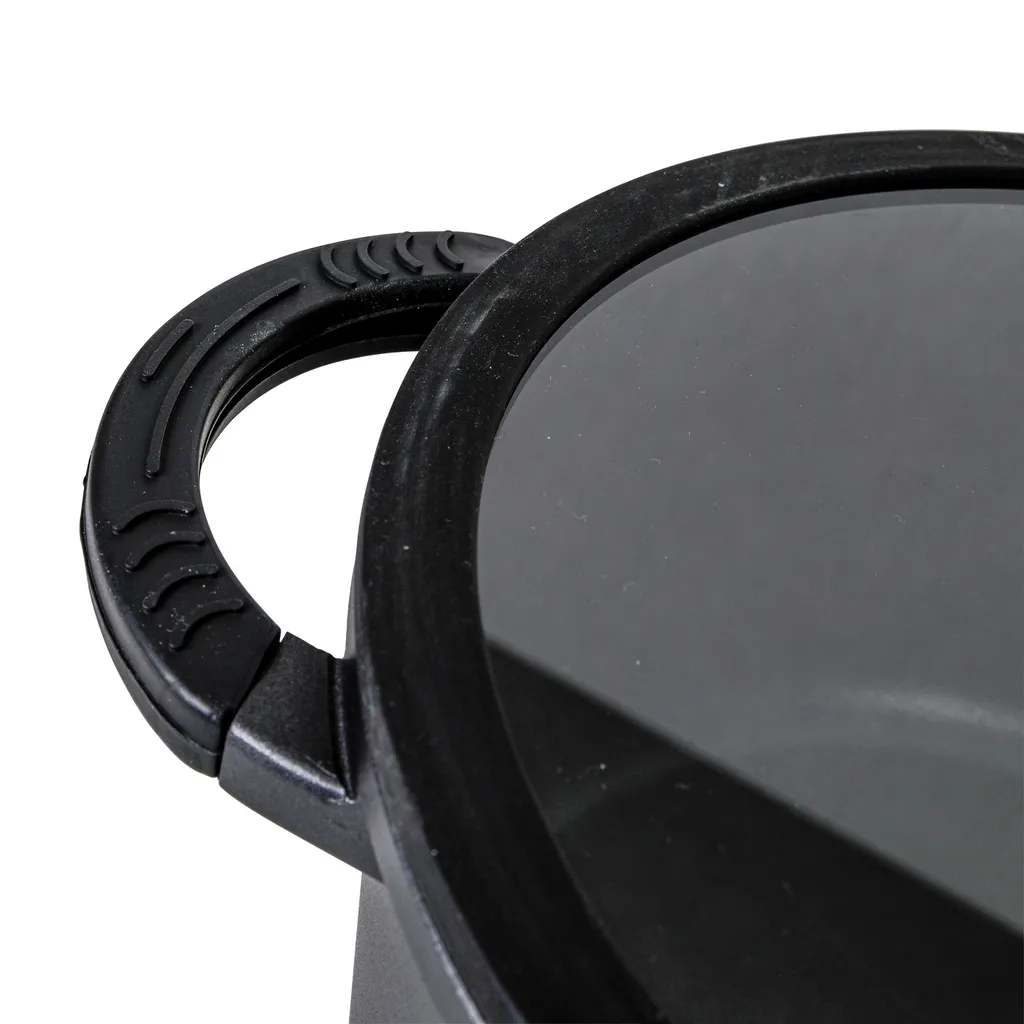 AXENTIA Aluguss Kochtopf Blackline Ø 28 Cm Mit ILAG-Antihaft-Beschichtung, Deckel Aus Glas Mit Silikon-Stoßrand Und Nudelsieb-Ersatz, Alle Herdarten 4 AXENTIA Aluguss Kochtopf Blackline Ø 28 Cm Mit ILAG-Antihaft-Beschichtung, Deckel Aus Glas Mit Silikon-Stoßrand Und Nudelsieb-Ersatz, Alle Herdarten – Bild 2