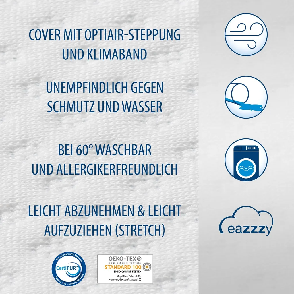 Genius Eazzzy Matratzentopper 140x200 Cm Matratzenauflage Topper Visco Set Bett; A19205 8 Genius Eazzzy Matratzentopper 140x200 Cm Matratzenauflage Topper Visco Set Bett; A19205 – Bild 6