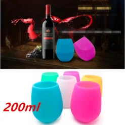 6er Set 200ml Unzerbrechlich Blau Silikon Biergläser Whisky GläSer Wein Becher Stammlos Weinbecher Tasse -Küchenwaren Geschäft da78e0b32b0f36a2ff04370f3adf2165