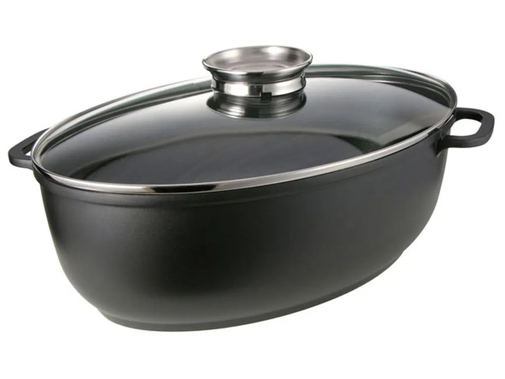 Alu - Guß Bräter Mit Glasdeckel, 8,3 Ltr Antihaftbeschichtet 5 Alu - Guß Bräter Mit Glasdeckel, 8,3 Ltr Antihaftbeschichtet – Bild 3