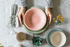 Mäser 931492 Lumaca Frühstück-Service Für 6 Personen Im Vintage Look, Handbemalte Keramik, Steingut, Rauchblau, 18-teilig (1 Set) -Küchenwaren Geschäft e0ff16aba32d1e18a7b5b1c1853f2eb9