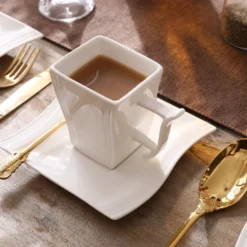 MALACASA, Serie Flora, 18 Tlg . Set Cremeweiß Porzellan Kaffeeservice Geschirrset Mit Je 6 Kuchenteller, 6 Tasse 220ml, 6 Untertasse Für 6 Personen -Küchenwaren Geschäft e37658b4ebb8fa13f3e6a7a158839b72