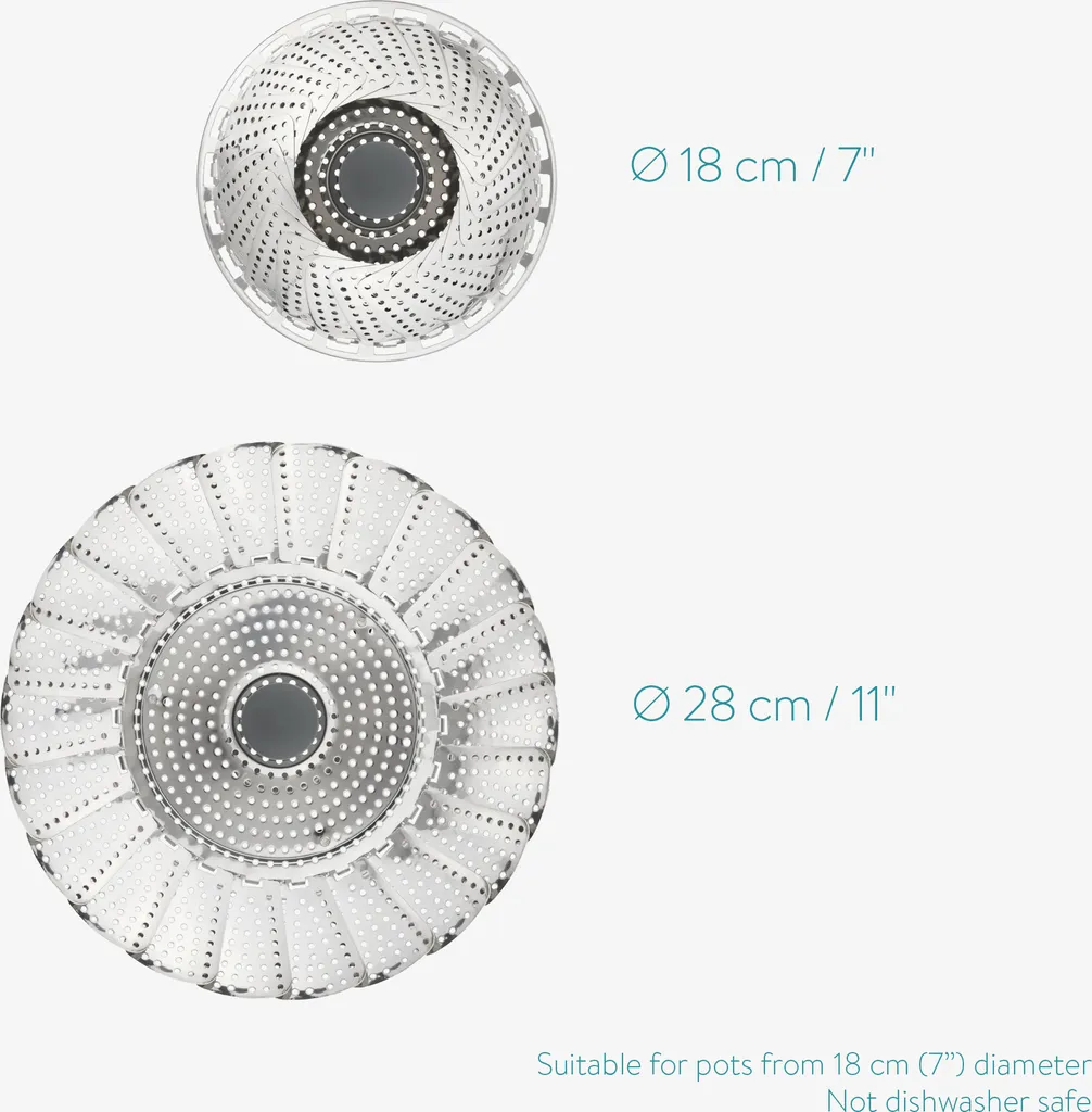 Navaris Dämpfeinsatz Mit Ausziehbarem Griff - Dampfgarer Für Topf Kochtopf - Topfeinsatz Dampfeinsatz Aus Edelstahl Für Gemüse - Zusammenklappbar 6 Navaris Dämpfeinsatz Mit Ausziehbarem Griff - Dampfgarer Für Topf Kochtopf - Topfeinsatz Dampfeinsatz Aus Edelstahl Für Gemüse - Zusammenklappbar – Bild 4