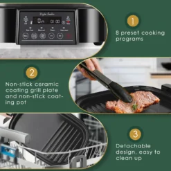 Aigostar 6 L Dampfgarer Mit Timer, Langsamkocher, Grill Und Dampfgarer 3 In 1, BPA-frei, Programmierbar, Voreingestellte Programme, Warmhaltefunktion, 1250 W -Küchenwaren Geschäft e7126715158b126962d973b8049cec78