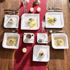 MALACASA, Serie Joesfa, 30 Tlg. Cremeweiß Porzellan Geschirrset Kombiservice Tafelservice Im Eleganten Design Mit Je 6 Tassen, 6 Untertassen, 6 Dessertteller, 6 Suppenteller Und 6 Speiseteller -Küchenwaren Geschäft ea6aa0d71deb53d3bf0fc224d9418606