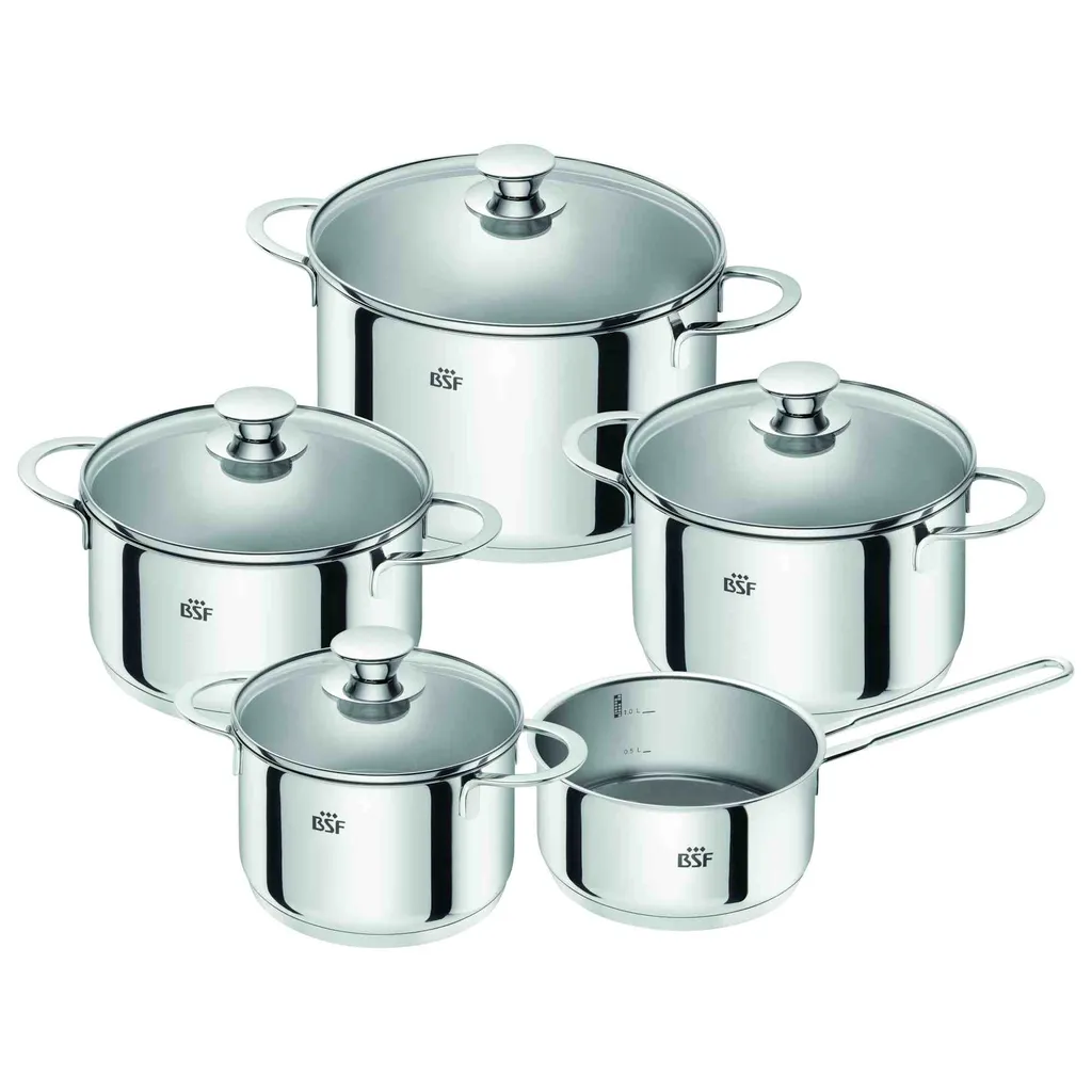 BSF Kochgeschirr-Set Bordeaux 5 Tlg. Mit Stielkasserolle