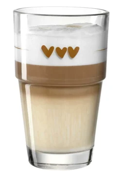 LEONARDO 043467 Solo Latte Macchiato Becher Mit Motiv Herzen, Glas, 410 Ml, Klar -Küchenwaren Geschäft ec61fef1c6750c2aebb7615c9eb3d791