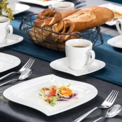 MALACASA, Serie Elvira, 36 Teilig Cremeweiß Porzellan Geschirrset Tafelservice Kaffeeservice Mit Tassen, Untertassen, Dessertteller Für 12 Person 11 MALACASA, Serie Elvira, 36 Teilig Cremeweiß Porzellan Geschirrset Tafelservice Kaffeeservice Mit Tassen, Untertassen, Dessertteller Für 12 Person -Küchenwaren Geschäft eca71063cdfc38e279c8bc79dd3e7c97