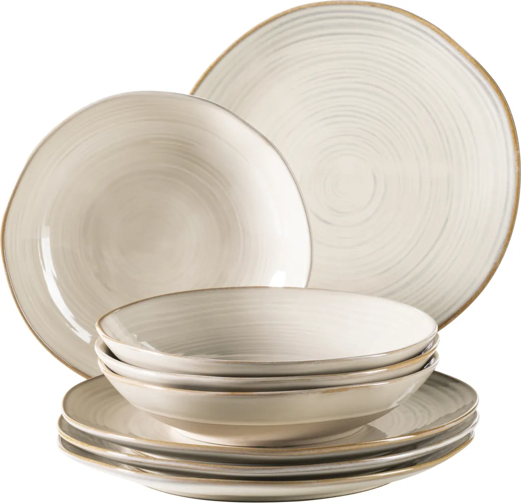 Mäser 931371 Nottingham Vintage Tafel-Service Für 4 Personen Mit Speiseteller Und Suppenteller Im Retro-Look, Steinzeug, Beige, 8-teilig (1 Set) 3 Mäser 931371 Nottingham Vintage Tafel-Service Für 4 Personen Mit Speiseteller Und Suppenteller Im Retro-Look, Steinzeug, Beige, 8-teilig (1 Set)