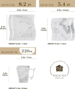 MALACASA, Serie Flora, 36 Tlg. Marmor Porzellan Kaffeeservice Geschirrset Mit 12 Kuchenteller, 12 Tasse 220ml, 12 Untertasse Für 12 Personen 10 MALACASA, Serie Flora, 36 Tlg. Marmor Porzellan Kaffeeservice Geschirrset Mit 12 Kuchenteller, 12 Tasse 220ml, 12 Untertasse Für 12 Personen -Küchenwaren Geschäft f05d4f743bb3a5170c7601d48f1e998a