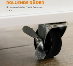 HOMCOM Küchenwagen, Rollwagen, Küchenschrank Mit Arbeitsplatte Aus Gummiholz, Trolley, Beistellwagen Auf Rollen, Servierwagen Mit Schublade, Werkzeugkasten Für Küche, Weiß, 89 X 48 X 89 Cm -Küchenwaren Geschäft f40d0e850e15f074f5644f4813c49de3