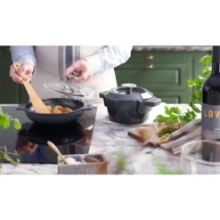 Woll IRON, Topf Mit Deckel, Ø 16 Cm, 8 Cm Hoch, 1.3 Liter, Inkl. Silikongriffe, Carbon Grey -Küchenwaren Geschäft f57ceccd884b66b9bbea7998896a00f4