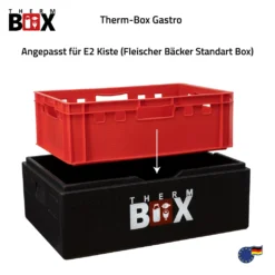 Profibox B53 - Wand: 3cm - Volumen: 53L - Innenmaß: 62,5x42,5x22cm - Wiederverwendbar Isolierbox Thermobox Kühlbox Warmhaltebox - Für E2 Kiste -Küchenwaren Geschäft f627e78867abd3e9f012b518c0ecee14