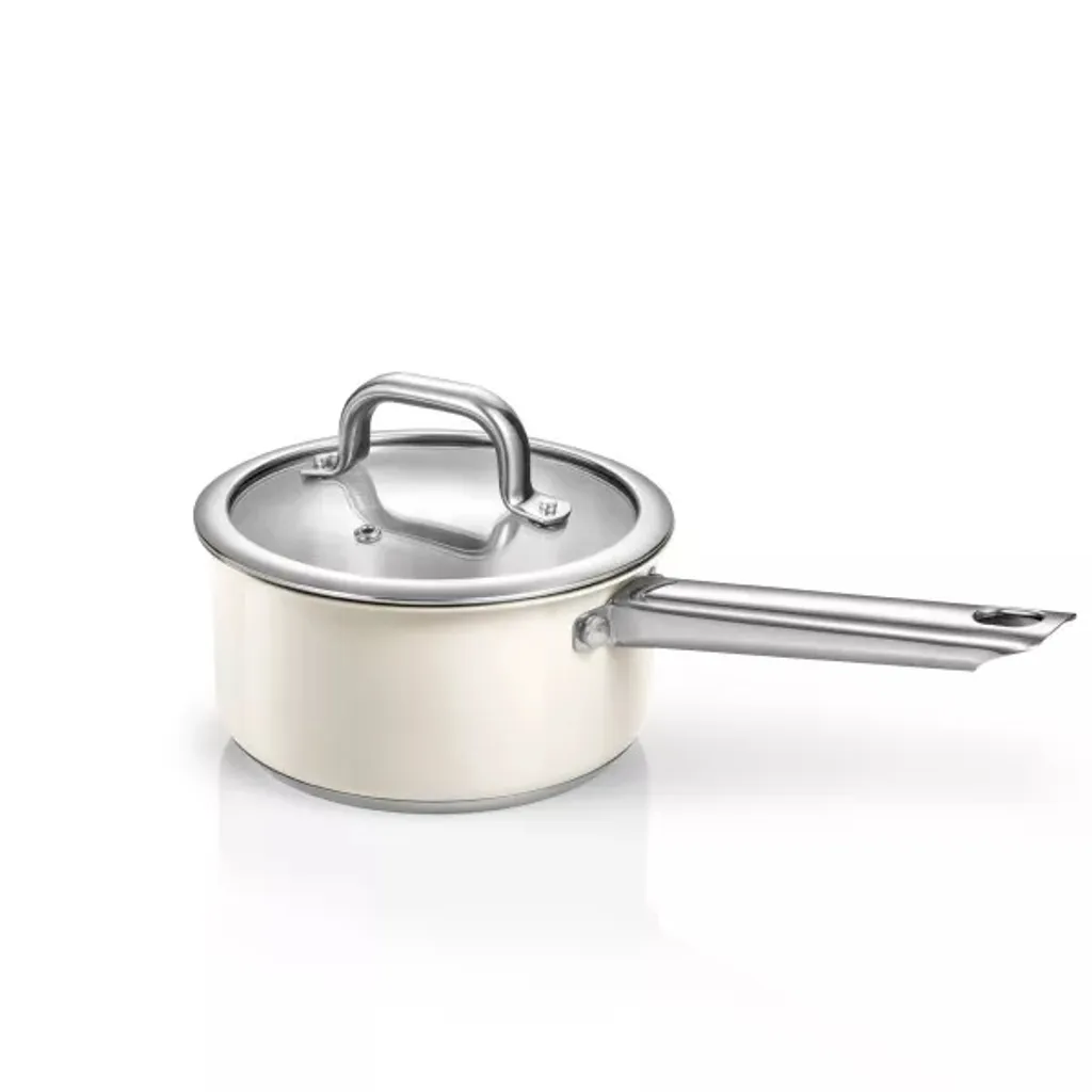 Topfset INDUKTION Kochtopfset 8 Tlg. X4 Töpfe MIT GLASDECKELN Edelstahl Weiß 4 Topfset INDUKTION Kochtopfset 8 Tlg. X4 Töpfe MIT GLASDECKELN Edelstahl Weiß – Bild 2