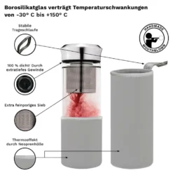 Teamaker „Grau“ 400 Ml -Küchenwaren Geschäft f9e67657e3f6ecbd98cac6749230b058